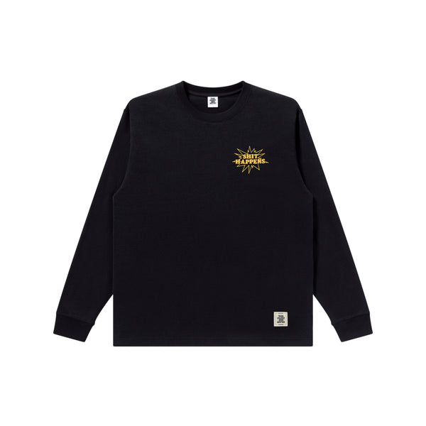 SHIT HAPPENS L/S TEE BLACK