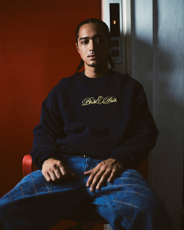 SERPENTINE SCRIPT CREW SWEAT BLACK