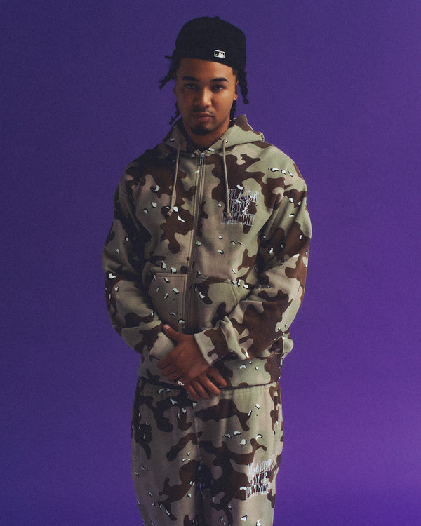 STENCIL LOGO EMBROIDERED SWEAT PANTS BLACK