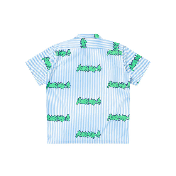 BEEZ-EYE-P STRIPED OPEN COLLAR SHIRT BLUE