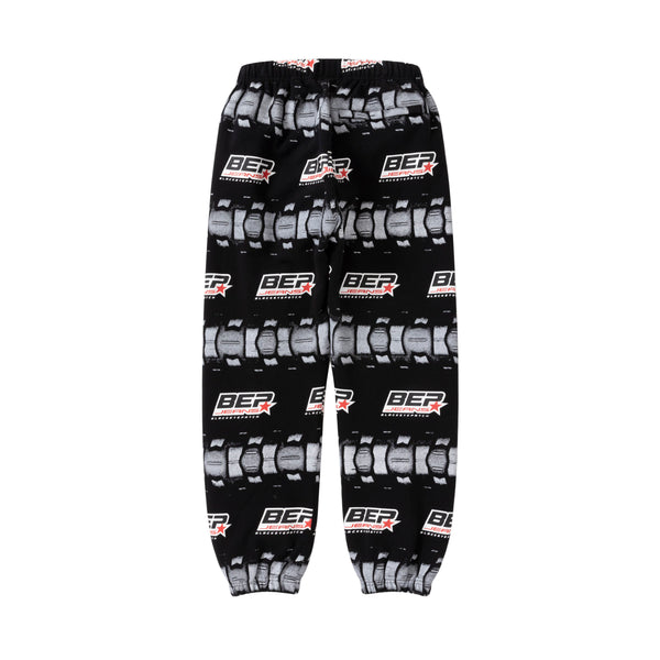 BEP JEANS TIRE BORDERED SWEAT PANTS BLACK