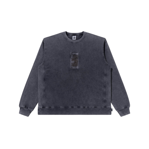 HANDLE WITH CARE PIGMENT DYED CREW SWEAT BLACK