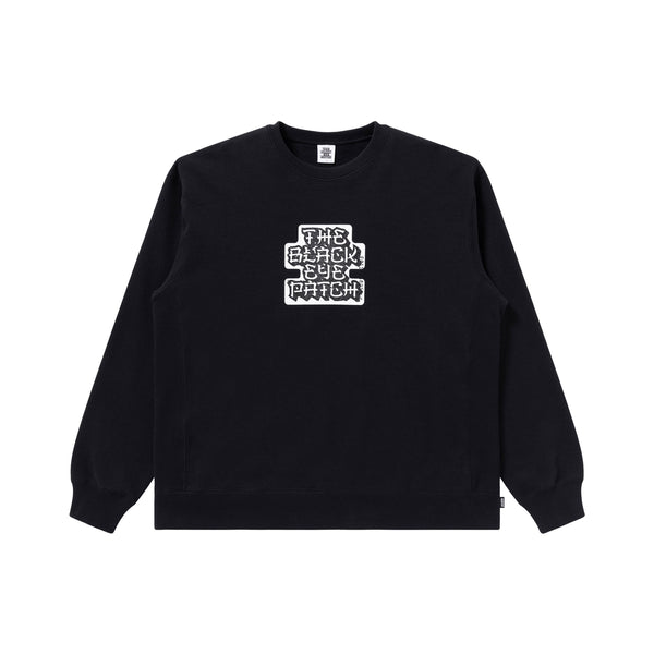 KANJI LABEL TYPEFACE CREW SWEAT BLACK