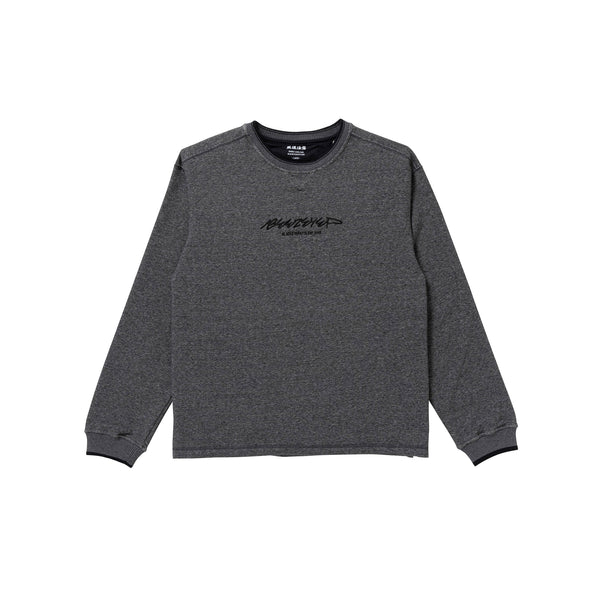 BEEZ-EYE-P Script Logo Lightweight Crew Sweatshirt, Black