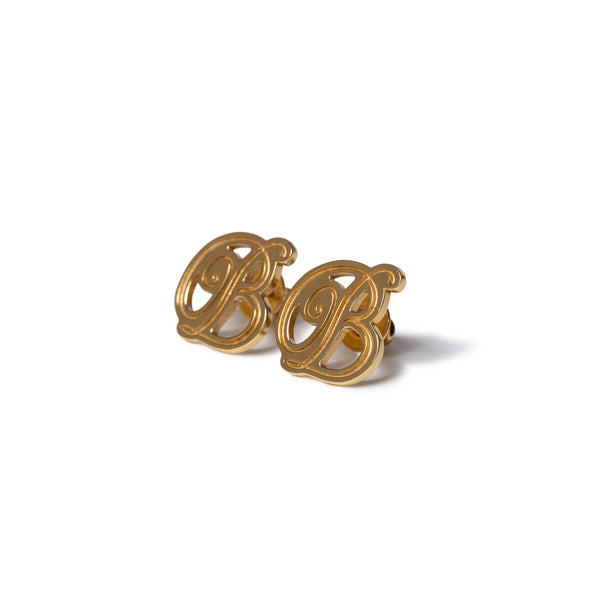 B Emblem Earrings, Gold