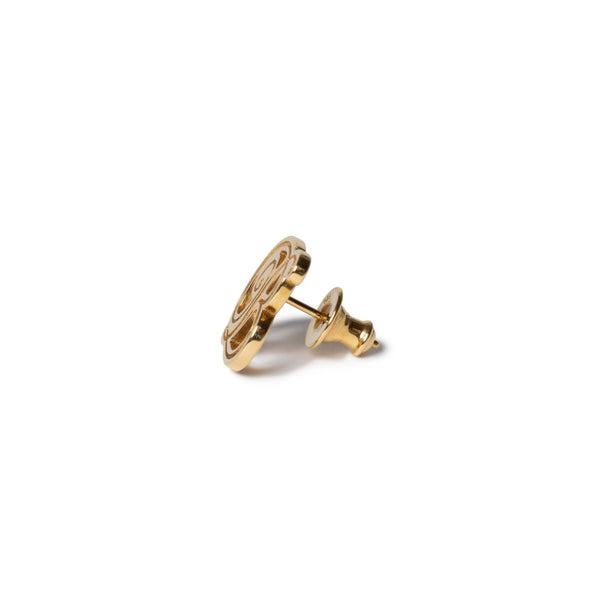 B Emblem Earrings, Gold