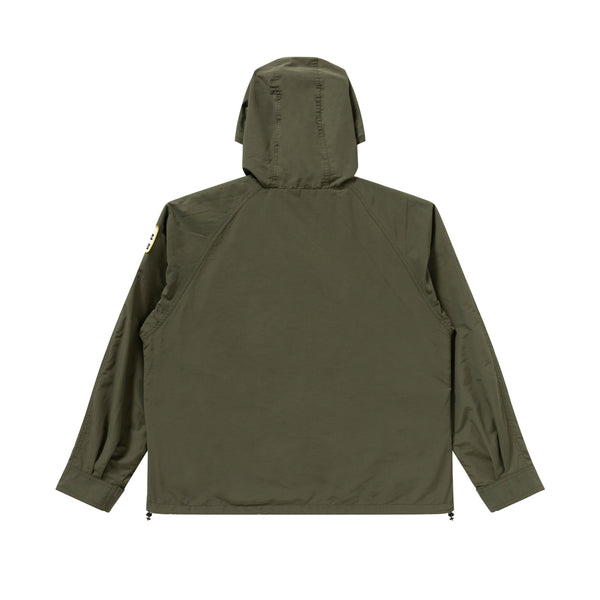 Patched Logos Nylon Mountain Jacket, Olive