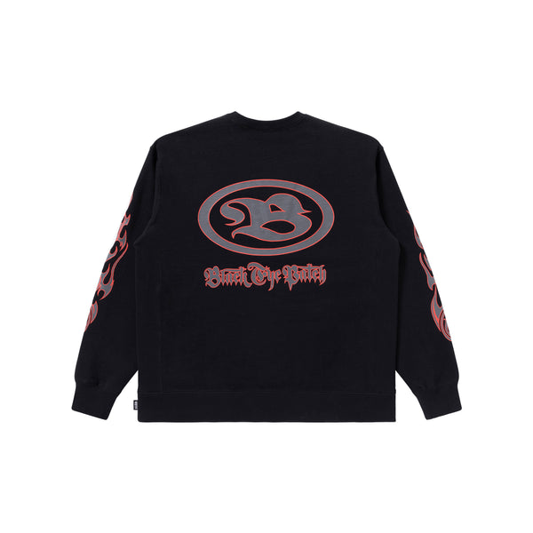 Tribal Flames Crew Sweat (Black)