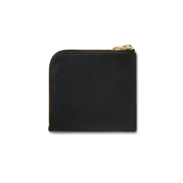 OE LOGO LEATHER ZIP WALLET BLACK