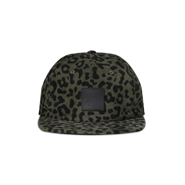 LEOPARD PATTERNED OG LABEL CORDUROY CAP SAGE