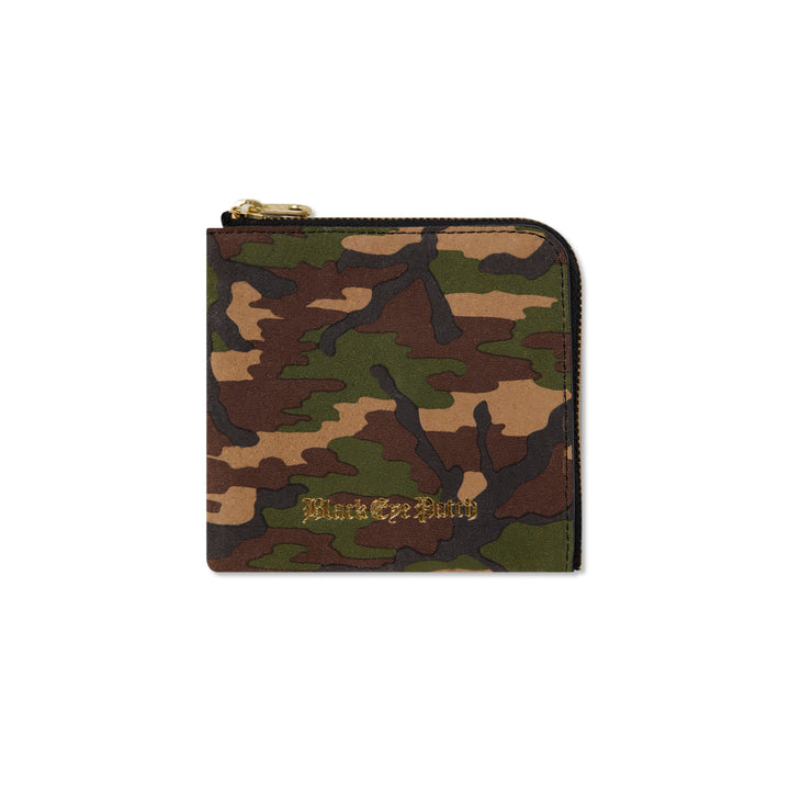 CAMOUFLAGED LEATHER WALLET WOODLAND CAMO