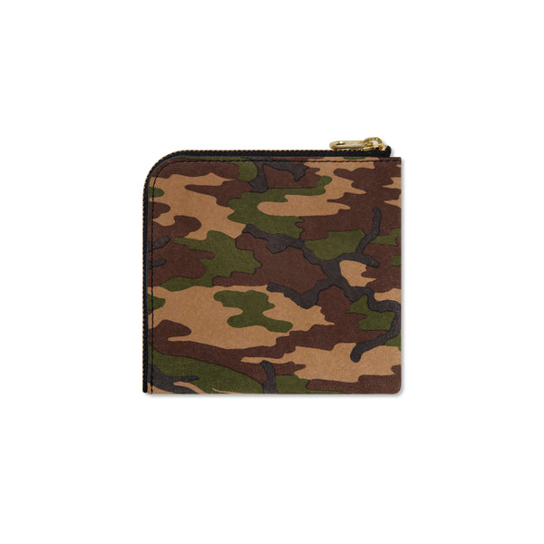 CAMOUFLAGED LEATHER WALLET WOODLAND CAMO