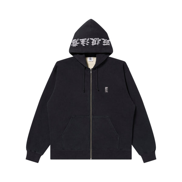 REFLECTOR EMBROIDERED SMALL HWC ZIP HOODIE BLACK