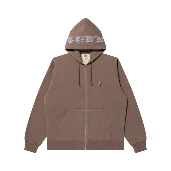 REFLECTOR EMBROIDERED SMALL HWC ZIP HOODIE BROWN