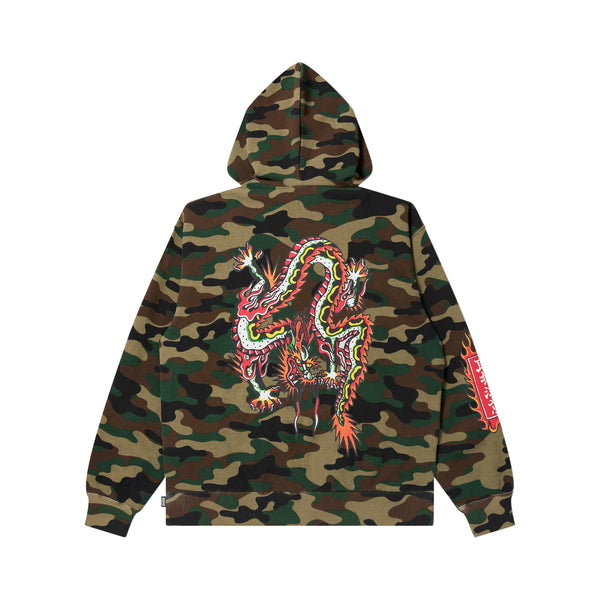 UE SKULL MONEY DRAGON ZIP HOODIE WOODLAND CAMO