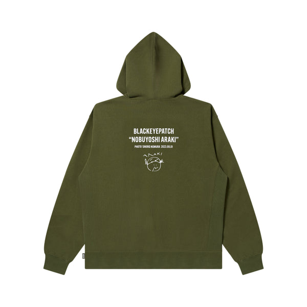 NOBUYOSHI ARAKI PORTRAIT HOODIE OLIVE