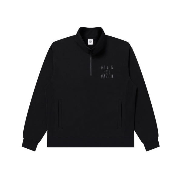 STENCIL LOGO HALF ZIP PULLOVER BLACK
