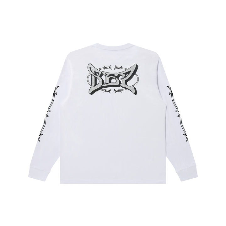 WIRED RIDER LOGO L/S TEE WHITE