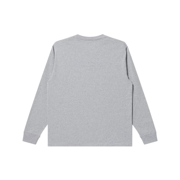 HWC SAME COLOR EMBROIDERED L/S TEE HEATHER GRAY