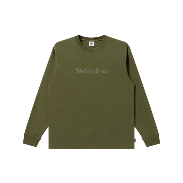RHINESTONED OE LOGO L/S TEE OLIVE