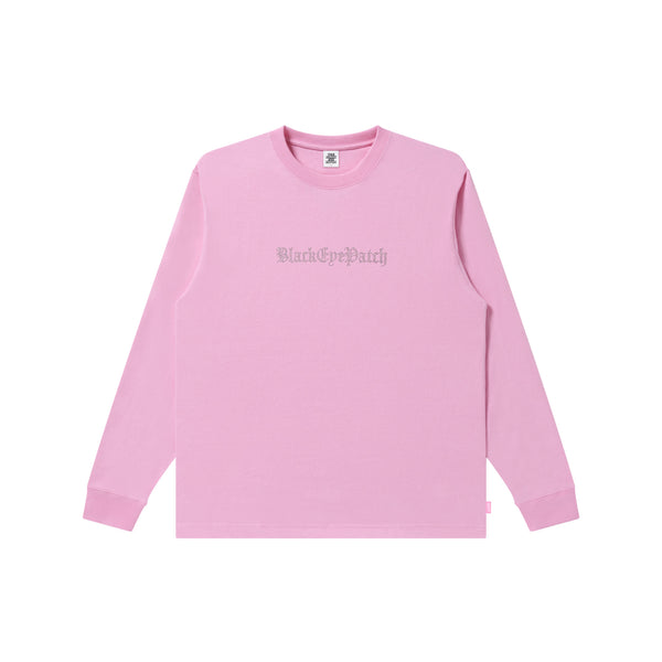 RHINESTONED OE LOGO L/S TEE PINK