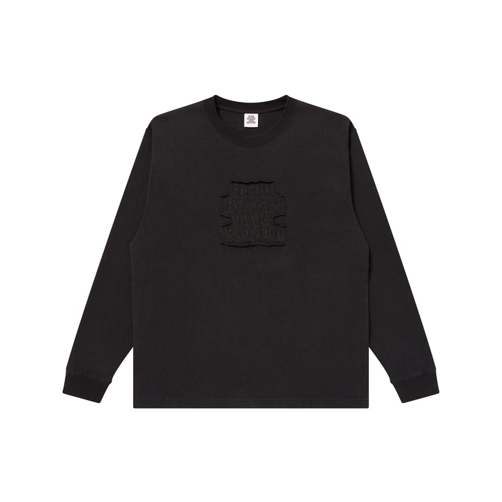 WASHED OG LABEL PATCHED L/S TEE BLACK