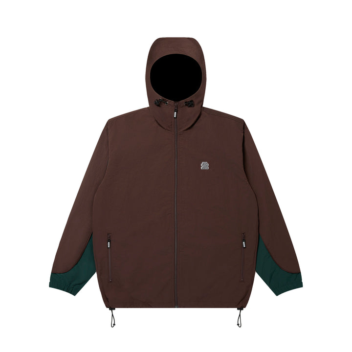 SMALL OG LABEL NYLON TRACK JACKET BROWN