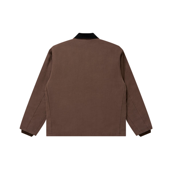 LEATHER PATCHED DUCK JACKET BROWN