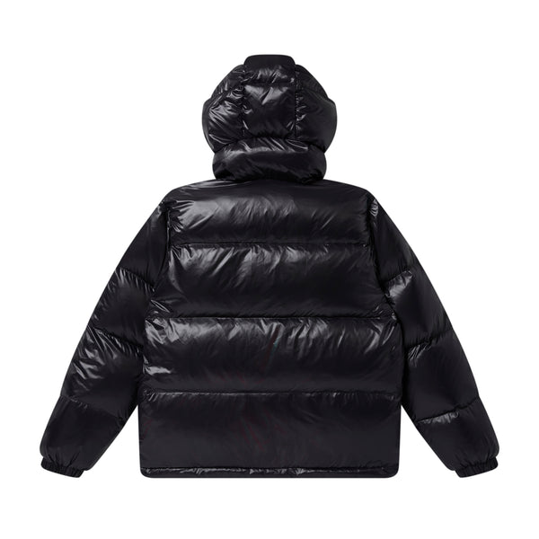 STENCIL LOGO HOODED DOWN JACKET BLACK