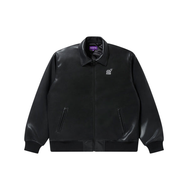 OG BOY FAUX LEATHER JACKET BLACK