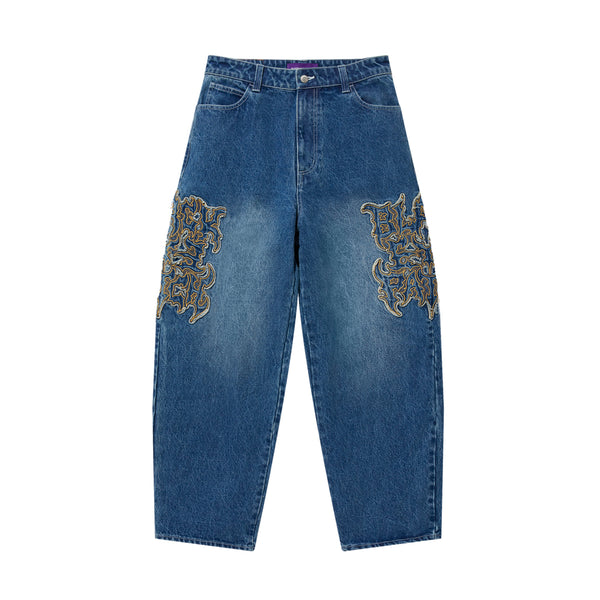 METAL LOGO EXTRA BAGGY JEANS INDIGO