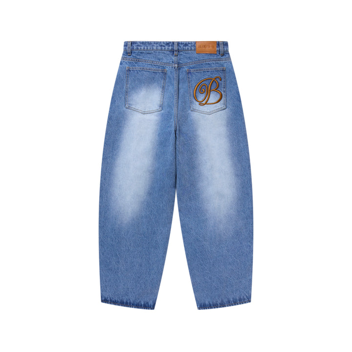 B EMBLEM EXTRA BAGGY JEANS INDIGO