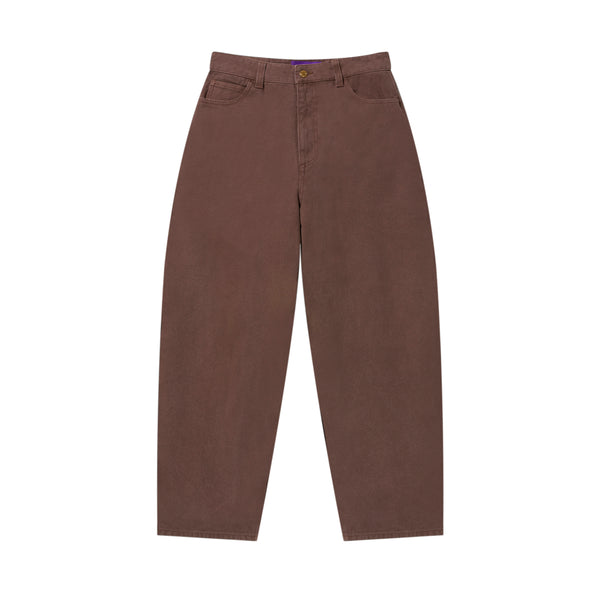 DRAGONS EMBROIDERED WASHED BAGGY PANTS BROWN