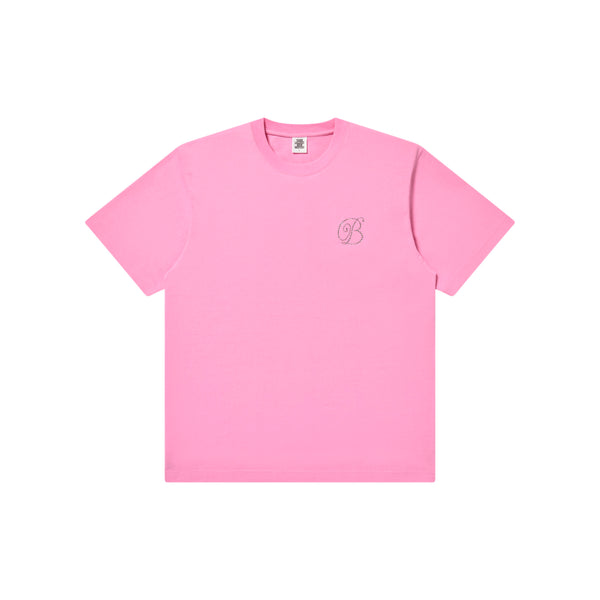 RHINESTONE B EMBLEM TEE PINK