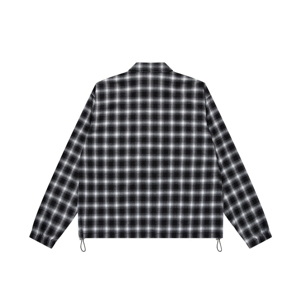 COLLARED HALF ZIP FLANNEL PULLOVER