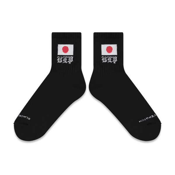 JAPAN FLAG SHORT SOCKS BLACK