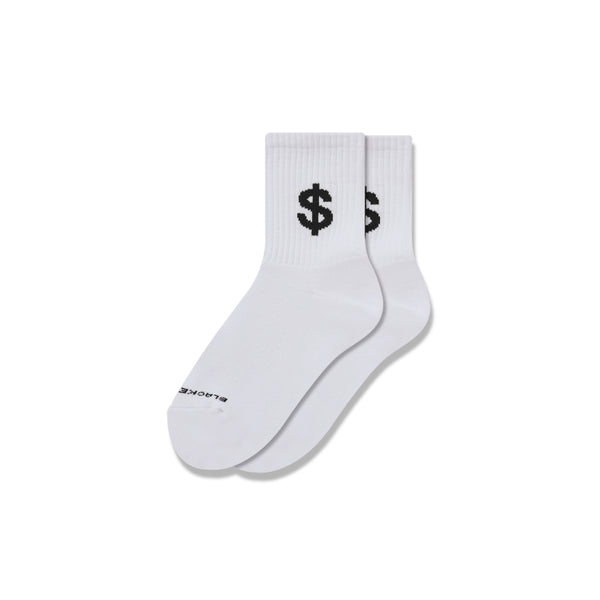 DOLLAR SIGN SHORT SOCKS WHITE
