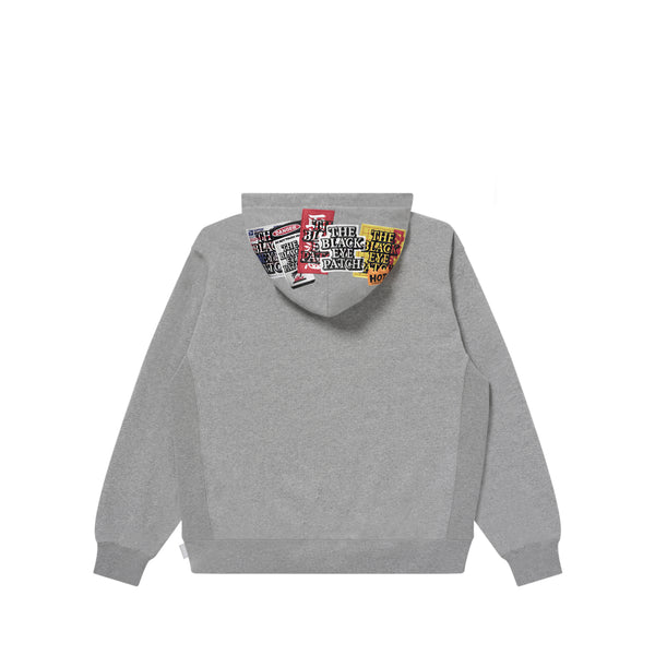 ASSORTED LABELS EMBROIDERED HOODIE HEATHER GRAY