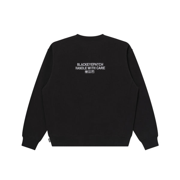 HWC GESTURE LABEL CREW SWEAT BLACK