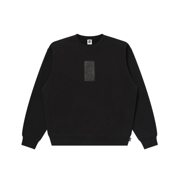 HWC LEATHER PATCH CREW SWEAT BLACK