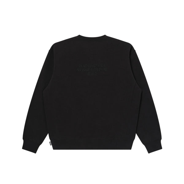 HWC LEATHER PATCH CREW SWEAT BLACK