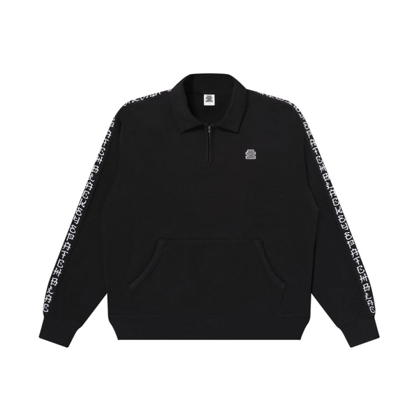 KANJI TAPED HEAVYWEIGHT HALF ZIP SWEAT BLACK