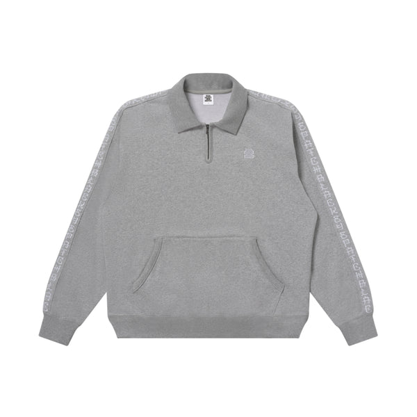 KANJI TAPED HEAVYWEIGHT HALF ZIP SWEAT HEATHER GRAY