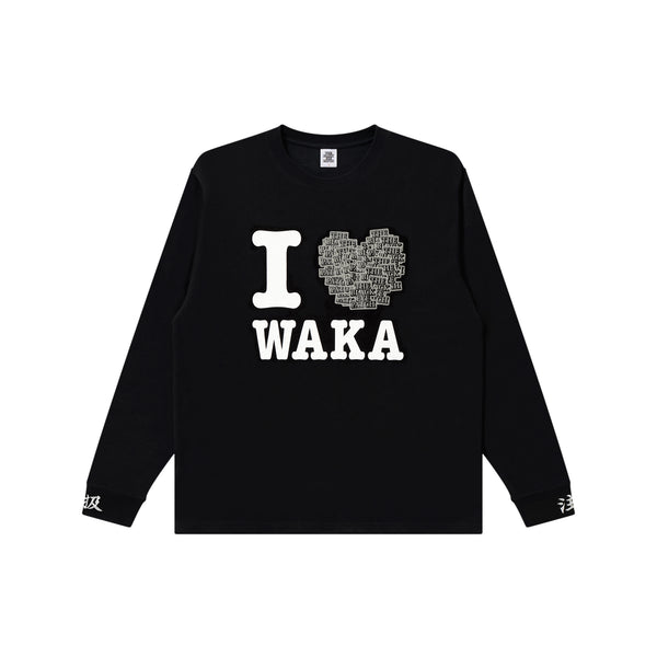 I LOVE WAKA  L/S TEE BLACK