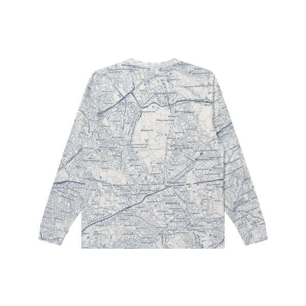 TOKYO METROPOLIS MAP HEAVYWEIGHT L/S TEE WHITE