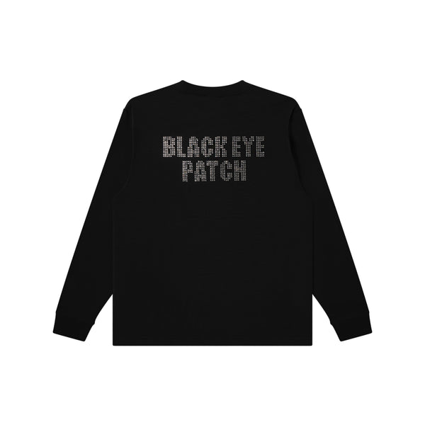 MADE IN CHINA RHINESTONE L/S TEE BLACK