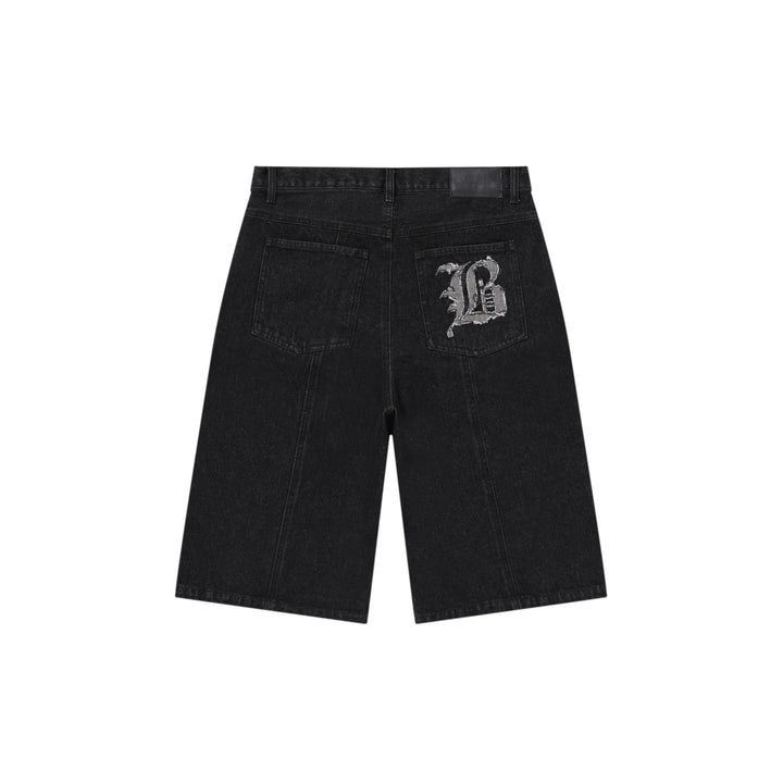 BIG B BAGGY DENIM SHORTS BLACK
