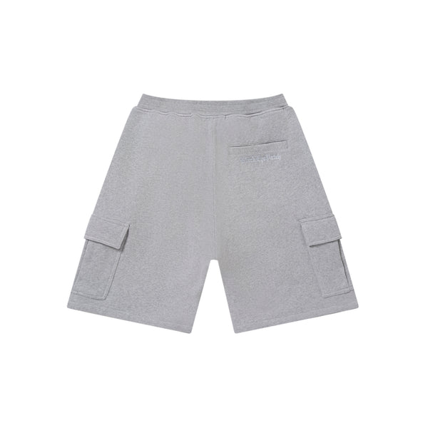 3 LETTER OE SWEAT CARGO BAGGY SHORTS HEATHER GRAY
