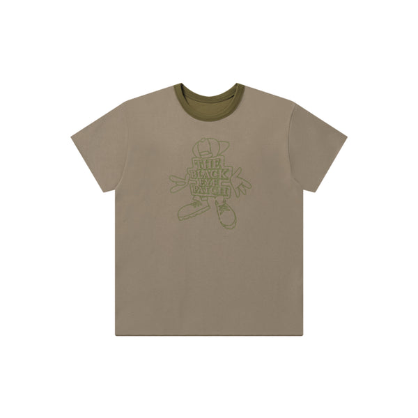 OG BOY REVERSIBLE COLLEGE TEE OLIVE/SAND