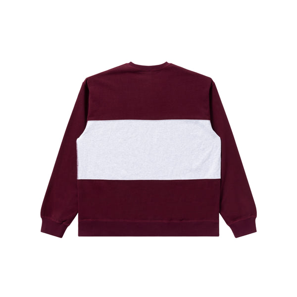 SWEET CIGAR BORDERED CREW SWEAT RED